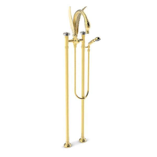  Vòi bồn tắm gắn sàn có sen cầm tay bằng đồng Swan - 3274CL307 