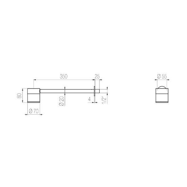  Bát sen gắn tường Ø70mm phong cách spa Radomonte Wellness stainless steel - SWN2 