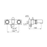  Vòi bồn tắm gắn tường có vòi sen cầm tay bằng đồng Timeaster - 3267-52 