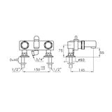  Vòi bồn tắm gắn thành có vòi sen cầm tay bằng đồng Timeaster - 3267RG-52 