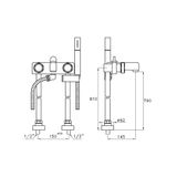  Vòi bồn tắm gắn sàn có vòi sen cầm tay bằng đồng Timeaster - 3267CL306-52 