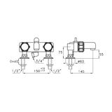  Vòi bồn tắm gắn thành có vòi sen cầm tay bằng đồng Timeaster - 3267RG-65R 