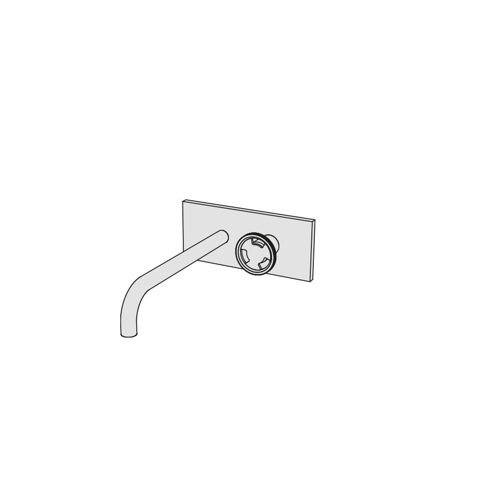  Vòi chậu lavabo gắn tường 2 lỗ dài 260mm bằng đồng Tibò - TIB10 