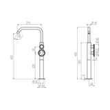  Vòi chậu lavabo cao 450mm bằng đồng Tibò - TIB4 