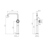  Vòi chậu lavabo cao 420mm bằng đồng Tibò - TIB4M 