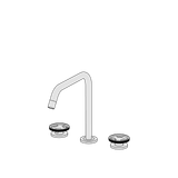  Vòi chậu lavabo 3 lỗ cao 220mm bằng đồng Tibò - TIB53 