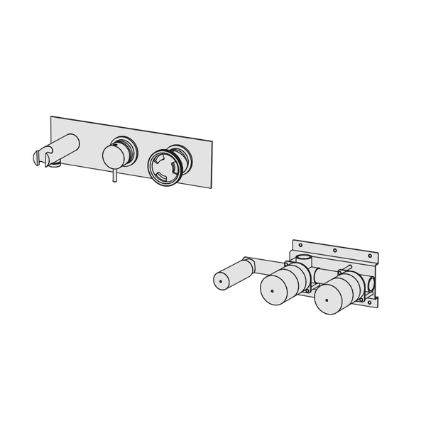  External Part - Bộ trộn 2 đầu ra bằng đồng Tibò - Geda Wellness - TIB80 