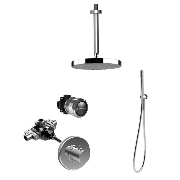  Vòi sen âm trần điều chỉnh nhiệt độ có sen cầm tay bằng đồng Timeaster - 0153-65 