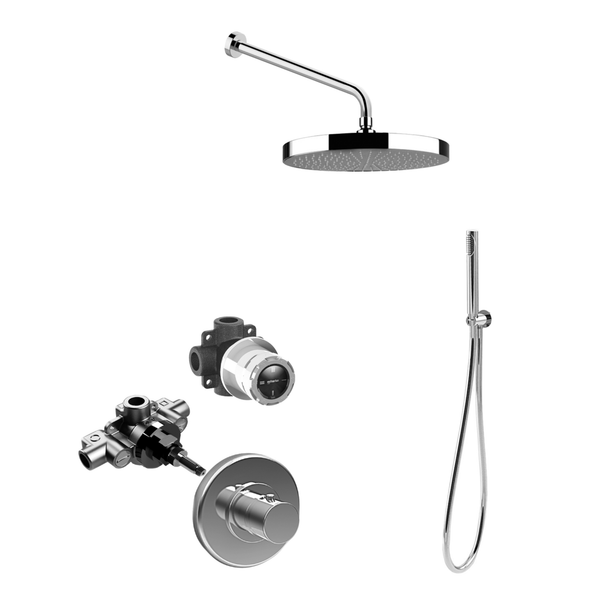  Vòi sen gắn tường điều chỉnh nhiệt độ có sen cầm tay bằng đồng Timeaster - 0153-52 