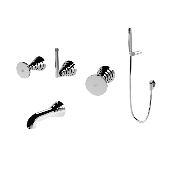  Vòi bồn tắm gắn tường có vòi sen cầm tay bằng đồng Titian - TIT-BATH1 