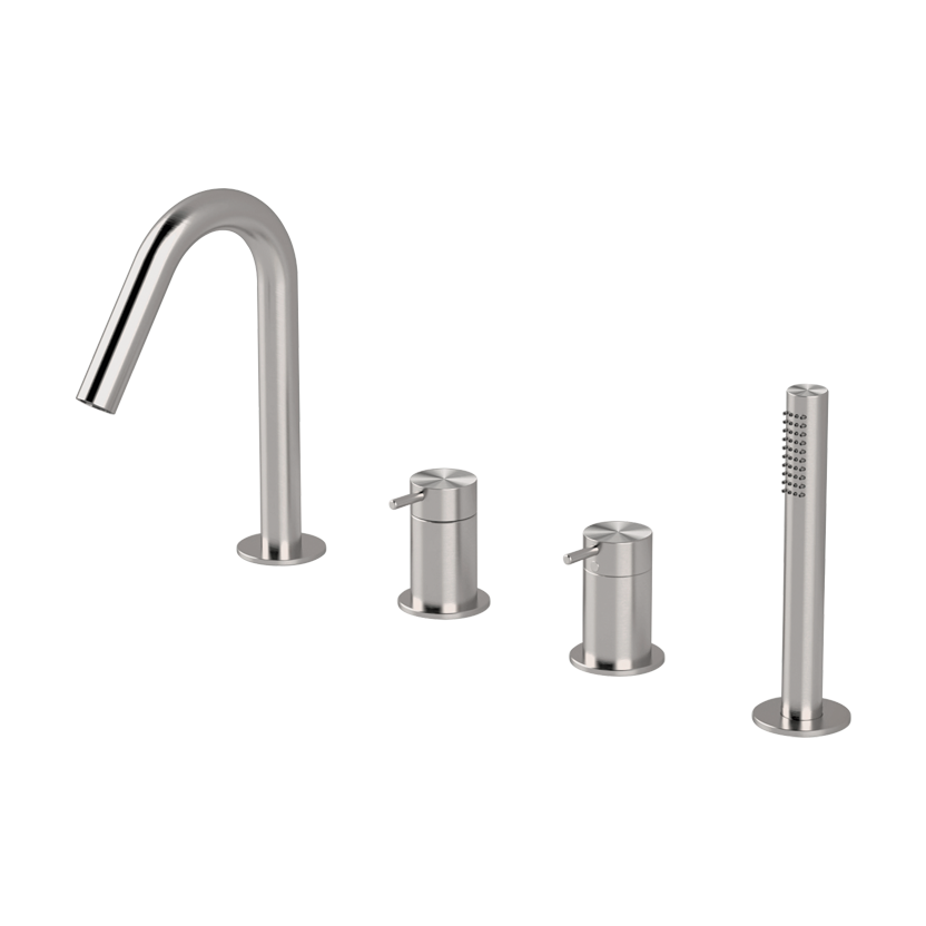 Vòi bồn tắm 4 lỗ có vòi sen cầm tay bằng stainless steel Toki - TKI16 