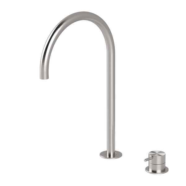  Vòi chậu lavabo xoay 2 lỗ cao 380mm bằng stainless steel Toki - TKI34 