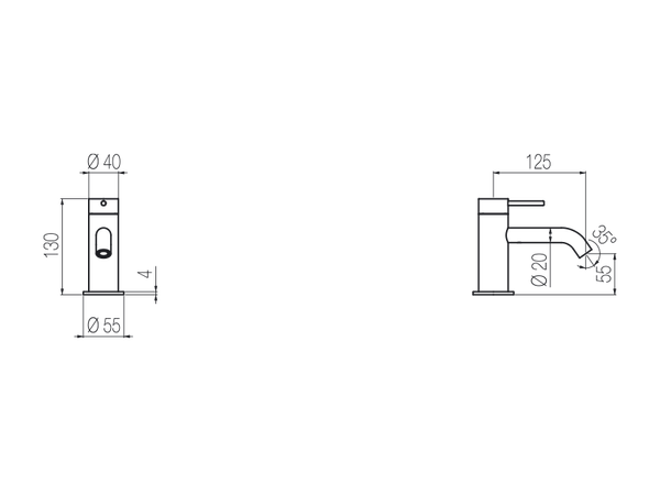  Vòi chậu lavabo cao 130mm bằng stainless steel Toki - TKI82 