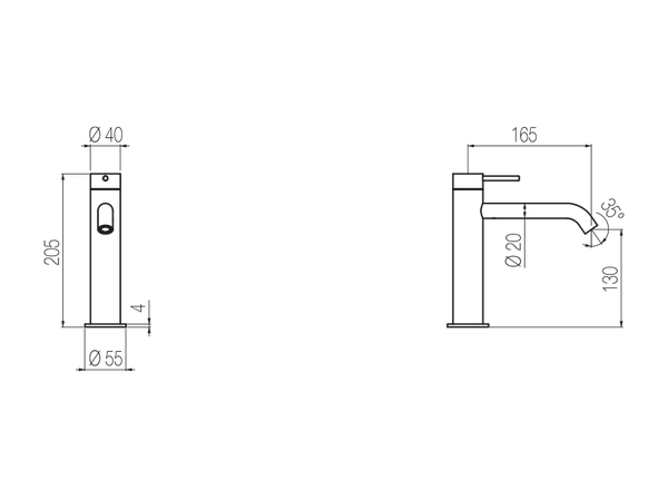  Vòi chậu lavabo cao 200mm bằng stainless steel Toki - TKI92 
