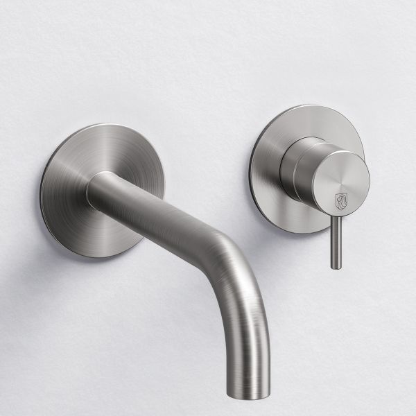  Vòi chậu lavabo gắn tường 2 lỗ dài 100mm bằng stainless steel Toki - TKN17 