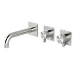  Vòi bồn tắm điều chỉnh nhiệt độ gắn tường 3 lỗ 2 đầu ra dài 190mm bằng stainless steel Aico - TRN84 