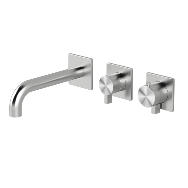  Vòi bồn tắm điều chỉnh nhiệt độ gắn tường 3 lỗ 2 đầu ra dài 190mm bằng stainless steel Aico - TRN84 