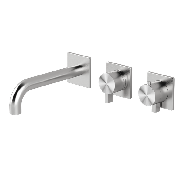  Vòi bồn tắm điều chỉnh nhiệt độ gắn tường 3 lỗ 3 đầu ra dài 190mm bằng stainless steel Aico - TRN90 