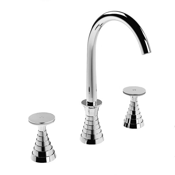  Vòi chậu lavabo 3 lỗ cao 307mm bằng đồng Titian - 3225 