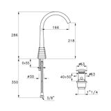  Vòi chậu lavabo cao 286mm bằng đồng Titian - 3223MC 