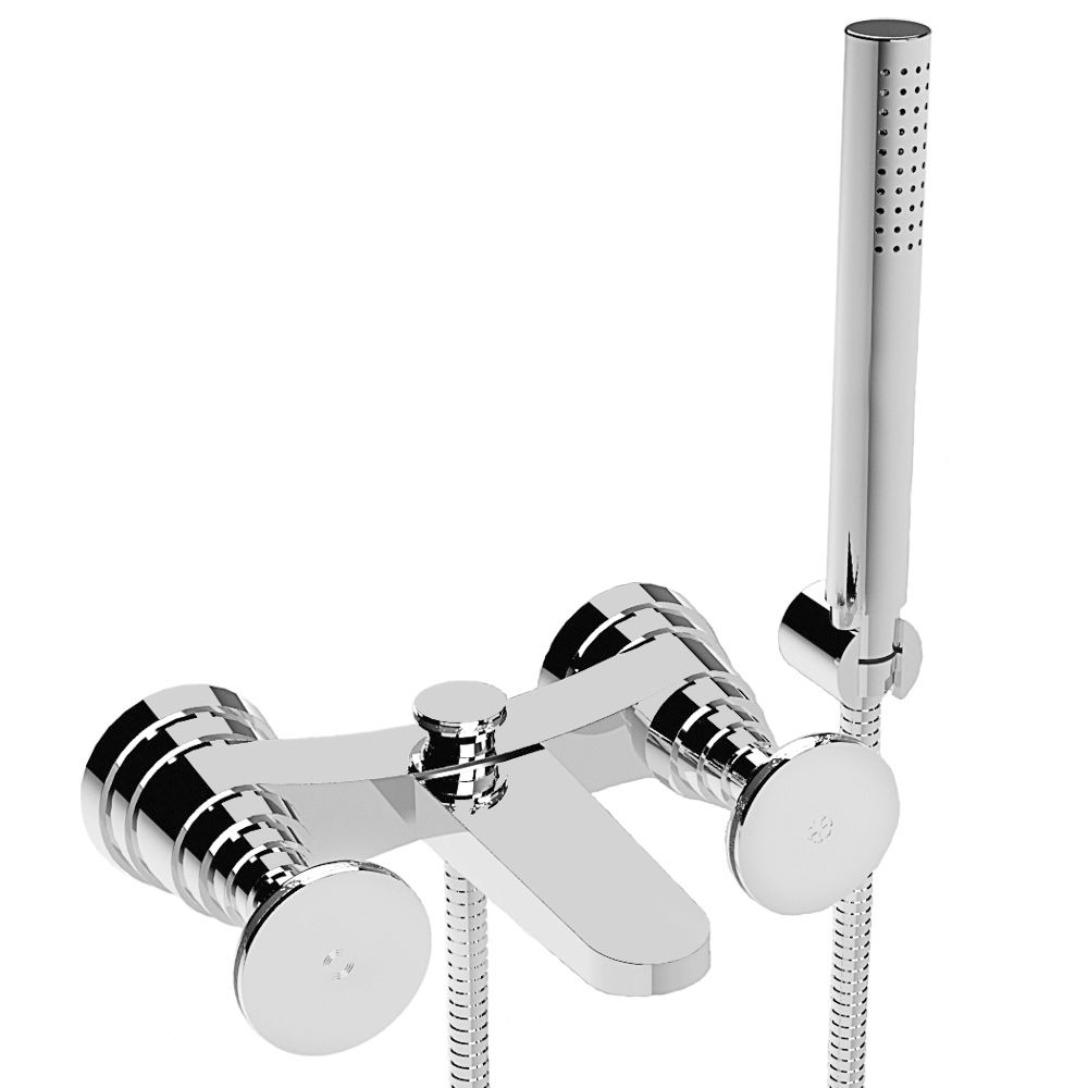  Vòi bồn tắm gắn tường có vòi sen cầm tay bằng đồng Titian - 3267-304 