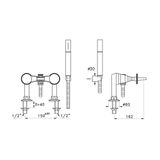  Vòi bồn tắm có vòi sen cầm tay bằng đồng Titian - 3267RG304 