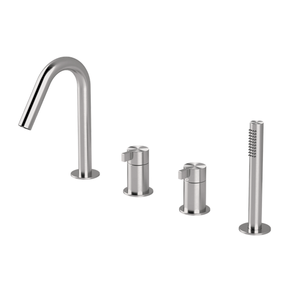  Vòi bồn tắm 4 lỗ gắn thành có vòi sen cầm tay bằng stainless steel Toox - TXQ16 