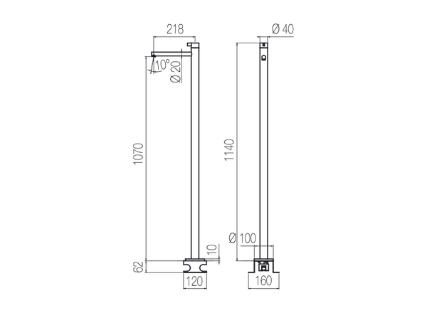  Vòi chậu lavabo chân dài gắn sàn bằng stainless steel Toox - TXQ97 
