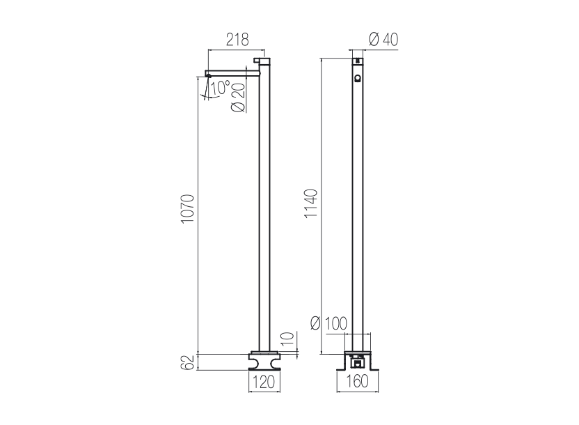  Vòi chậu lavabo chân dài gắn sàn bằng stainless steel Toox - TXQ97 