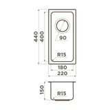  Chậu rửa chén bát stainless steel 1 hố TZV22 