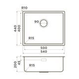 Chậu rửa chén bát stainless steel 1 hố TZV54ULT15 