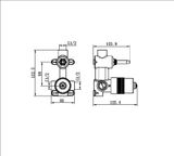  Bộ trộn nằm dọc 1 đầu ra nóng lạnh bằng đồng Accem - 221911s 