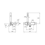  Vòi bồn tắm có sen cầm tay gắn tường điều chỉnh nhiệt độ bằng đồng Bamboo - 3267TM306 