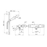  Vòi bồn tắm có sen cầm tay gắn tường điều chỉnh nhiệt độ bằng đồng Bamboo - 3267TM302-6 