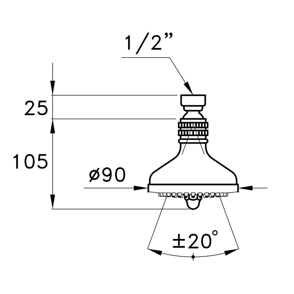  Shower Kit - Bát sen Ø90mm cổ điển bằng đồng Italica - 314A-90 