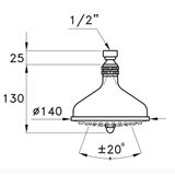 Shower Kit - Bát sen Ø140mm cổ điển bằng đồng Italica - 314A-140 