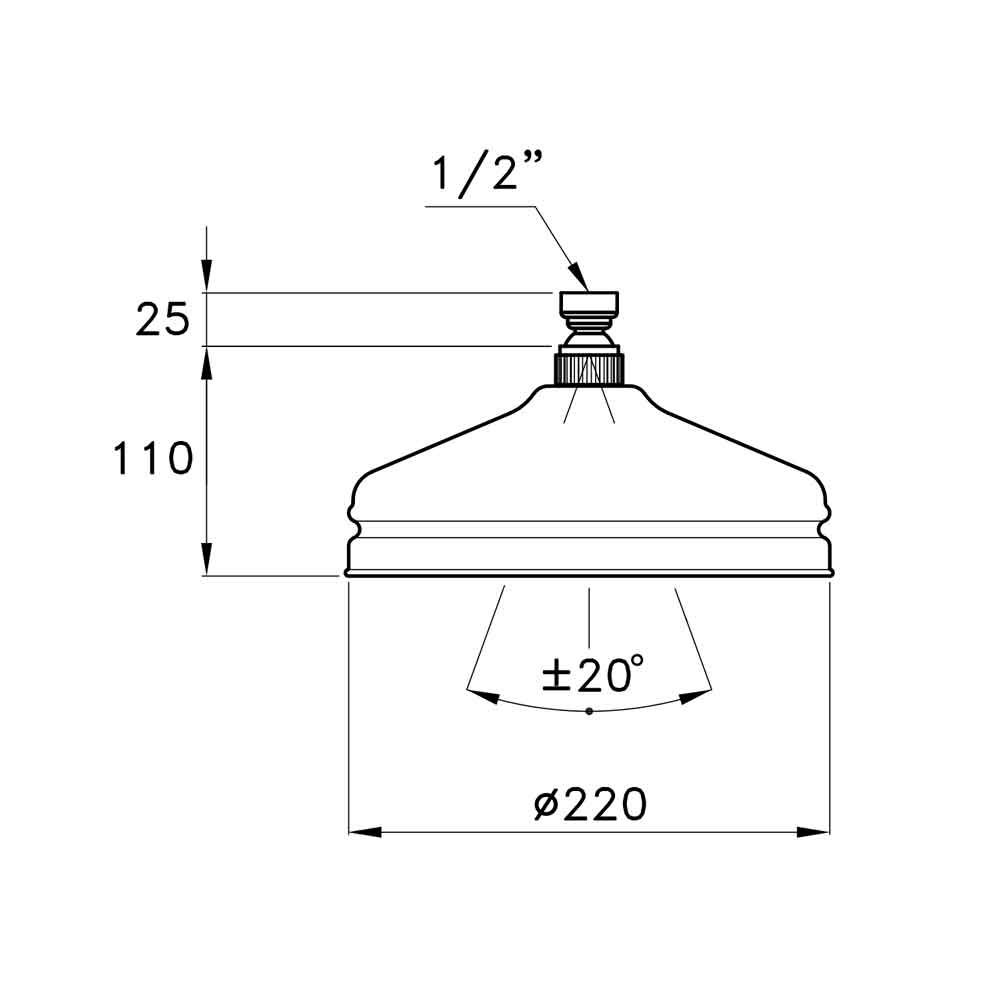  Shower Kit - Bát sen Ø220mm cổ điển bằng đồng Italica - 314A-220 