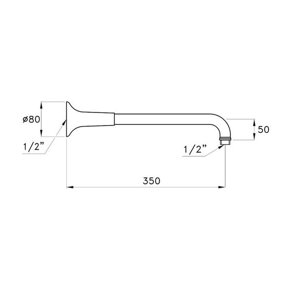 Shower Kit - Tay sen gắn tường cổ điển bằng đồng Italica - 303 