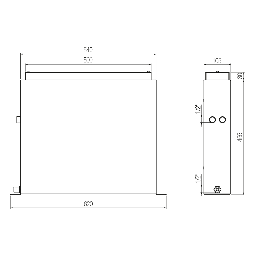  Vòi bồn tắm 4 lỗ có vòi sen cầm tay gắn thành dài 150mm bằng đồng bằng đồng Hugò - B4H2 
