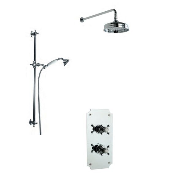  Vòi sen gắn tường điều chỉnh nhiệt độ có sen cầm tay cổ điển bằng đồng Victoria - WShower1 