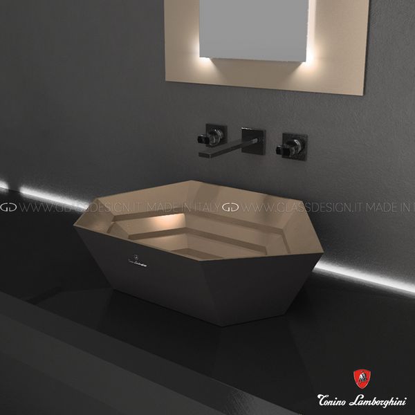  Chậu rửa mặt phong cách Lamborghini Black Mat - Rosa Sahara 