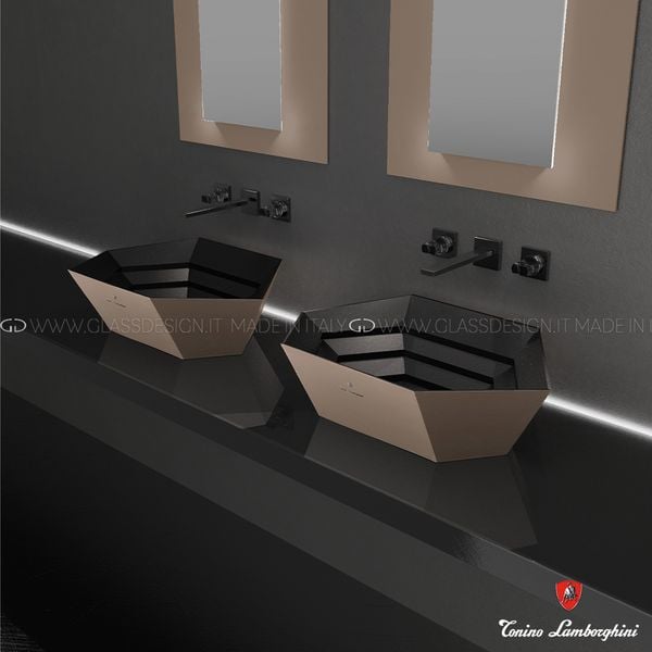  Chậu rửa mặt phong cách Lamborghini Rosa Sahara - Black Mat 