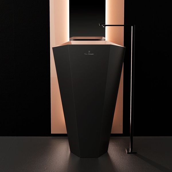  Chậu Lavabo Chân Dài Phong Cách Lamborghini Black Mat - Rosa Sahara / Black 