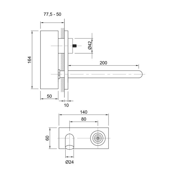  Vòi chậu rửa mặt gắn tường 200mm bằng đồng Volare - VOL7938SSZ 