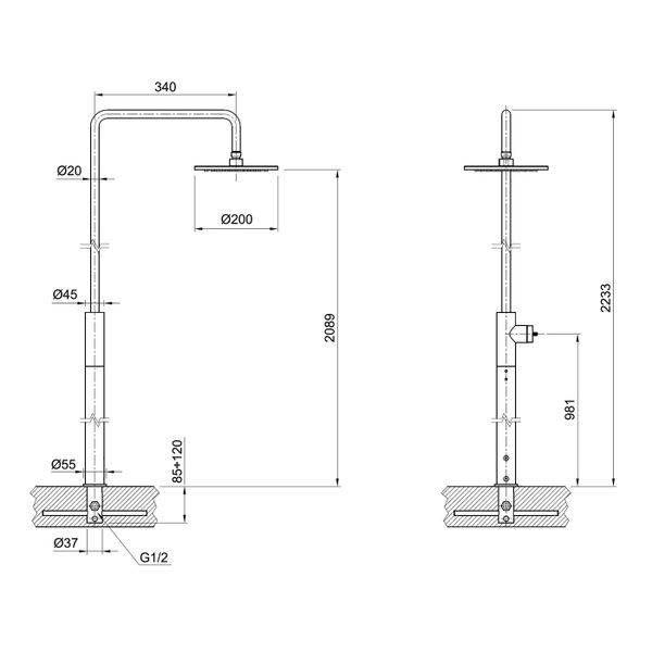  Sen cây ngoài trời, bát sen Ø200mm Volante stainless steel - VOX12915ATNZ 