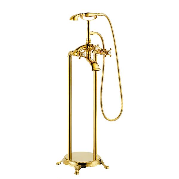  Vòi bồn tắm gắn sàn có vòi sen cầm tay bằng đồng cổ điển - WN4209 