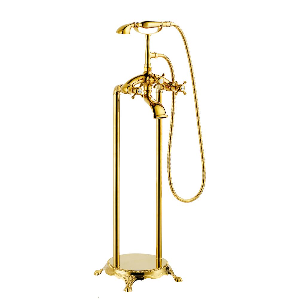  Vòi bồn tắm gắn sàn có vòi sen cầm tay bằng đồng cổ điển - WN4209 