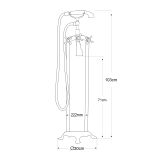  Vòi bồn tắm gắn sàn có vòi sen cầm tay bằng đồng cổ điển - WN4209 