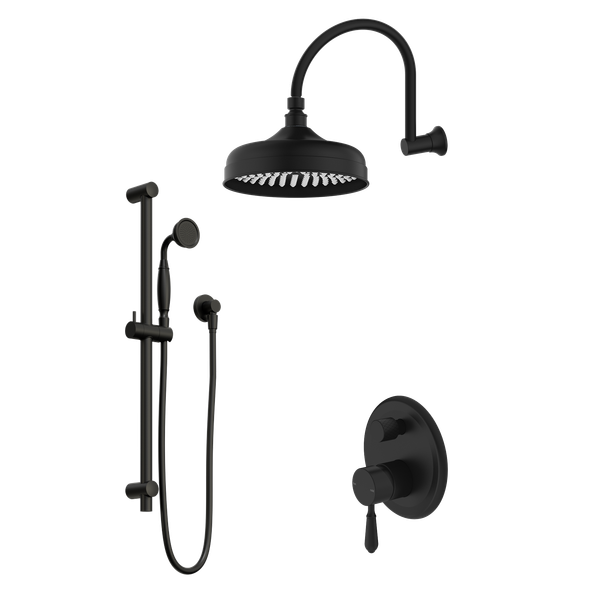  Vòi sen gắn tường có sen cầm tay với thanh trượt bằng đồng Kory - WS01 