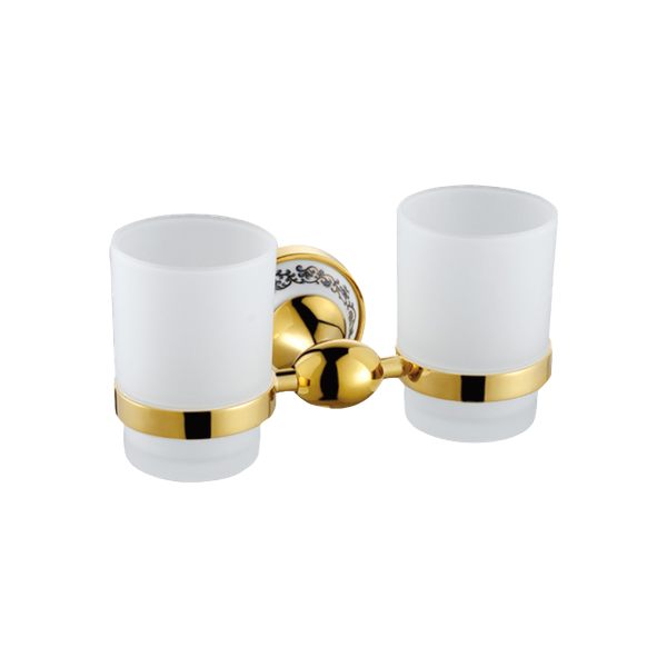  Móc treo ly đôi đựng bàn chải đánh răng phòng tắm bằng đồng cổ điển - YSG3204A 